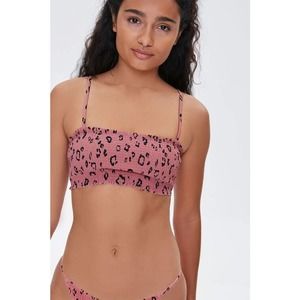 Leopard Print Bralette Bikini Top